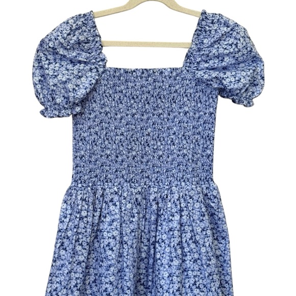 Janie and Jack Blue Floral Puff Sleeve Dress size 14 - Picture 5 of 5